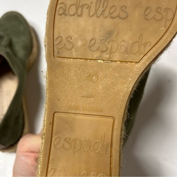Eric michael leather espadrilles - Gem Eric Michael Serena Olive Green Nubuck Leather Espadrilles 40